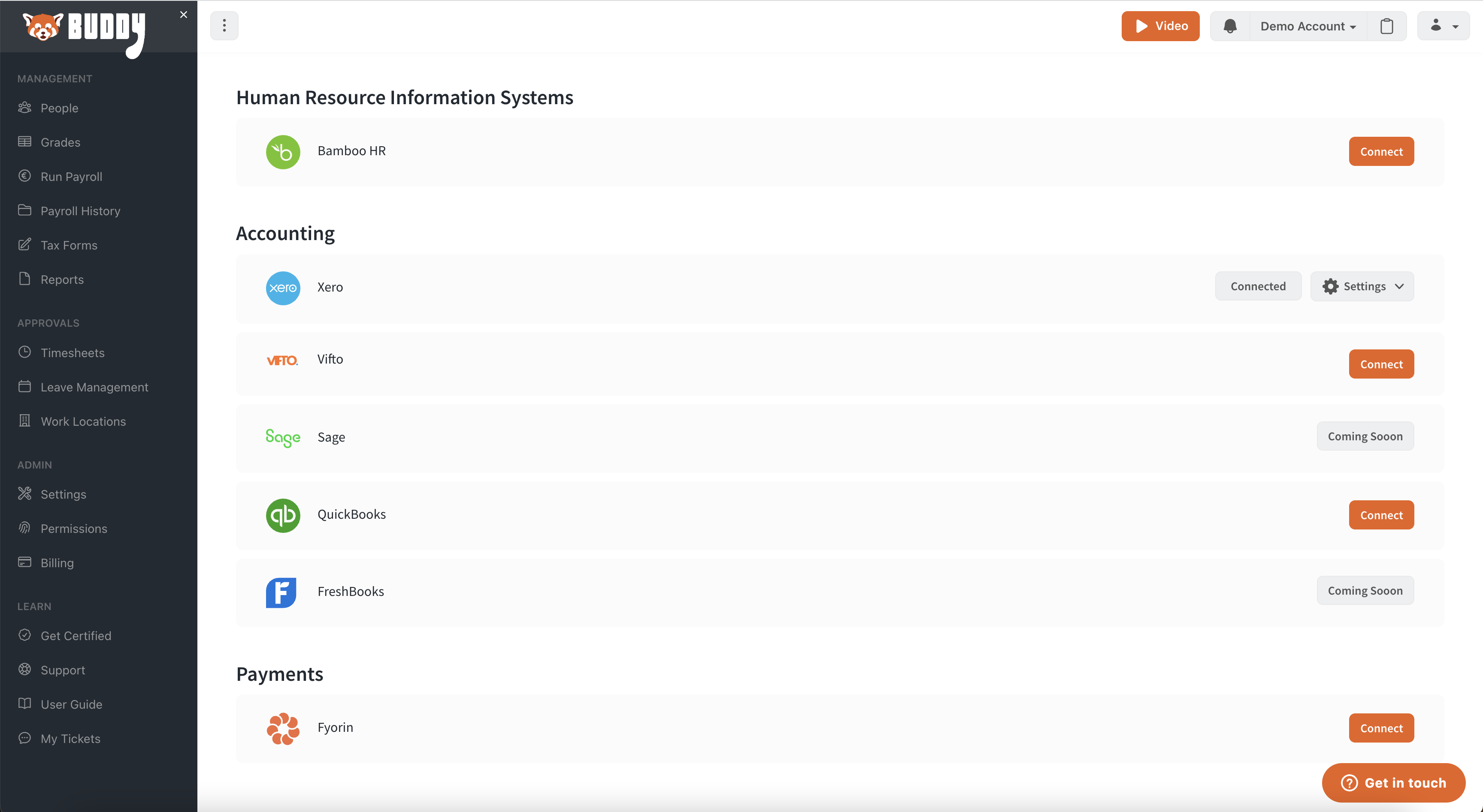 Accounting dashboard screenshot